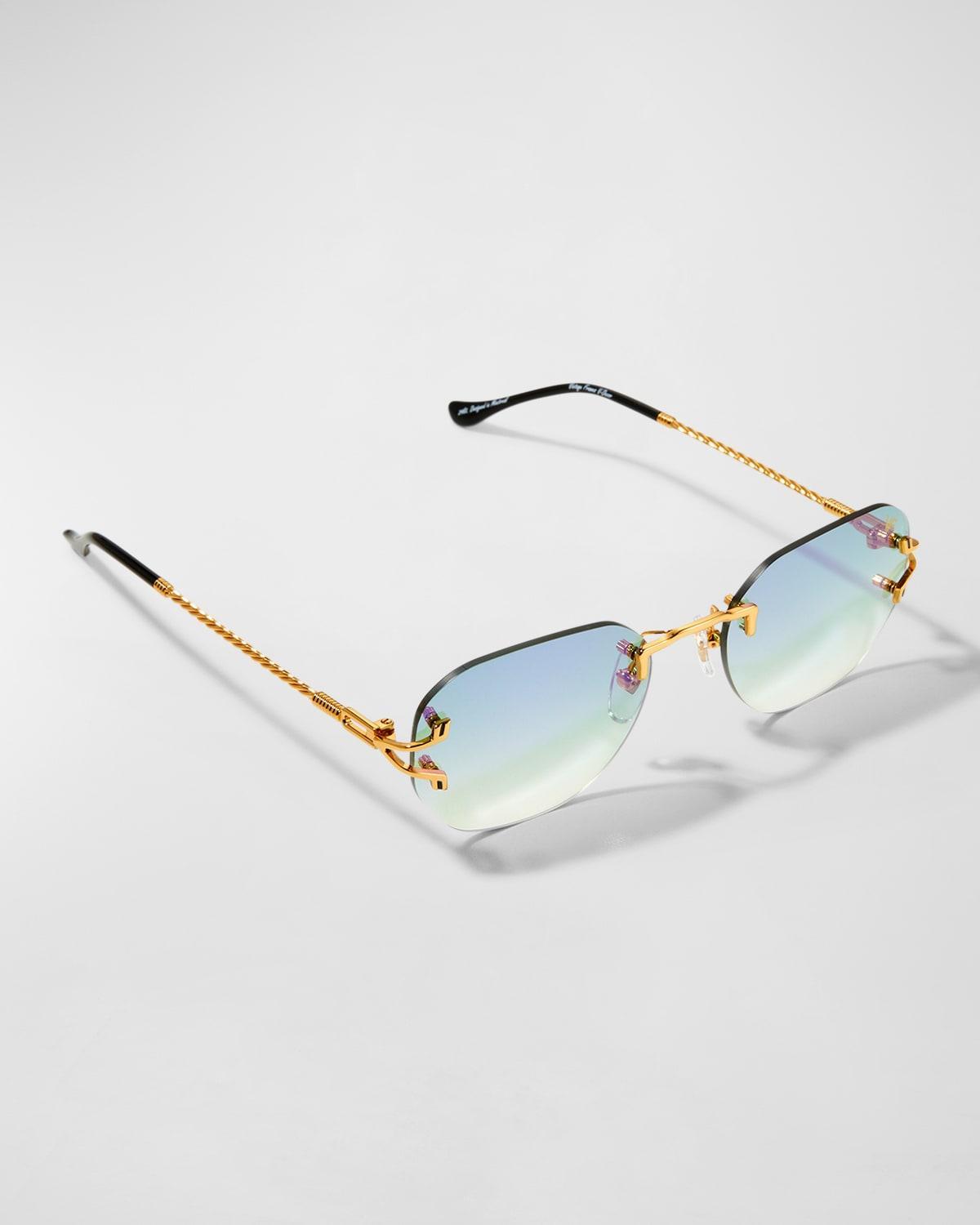 Mens V-Dcor Drill Mount Rimless Oval Sunglasses Product Image