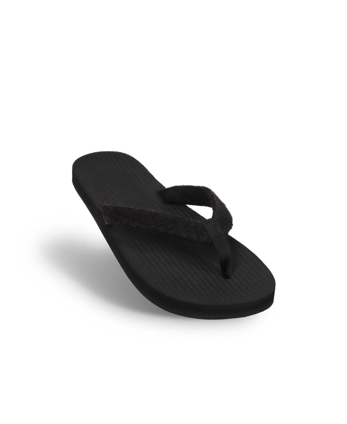 Indosole Mens Flip Flops Recycled Pable Straps - Black Product Image