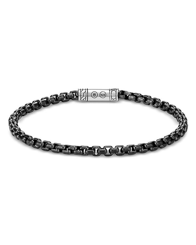 Mens Classic Chain Blackened Sterling Silver Medium Bracelet Product Image