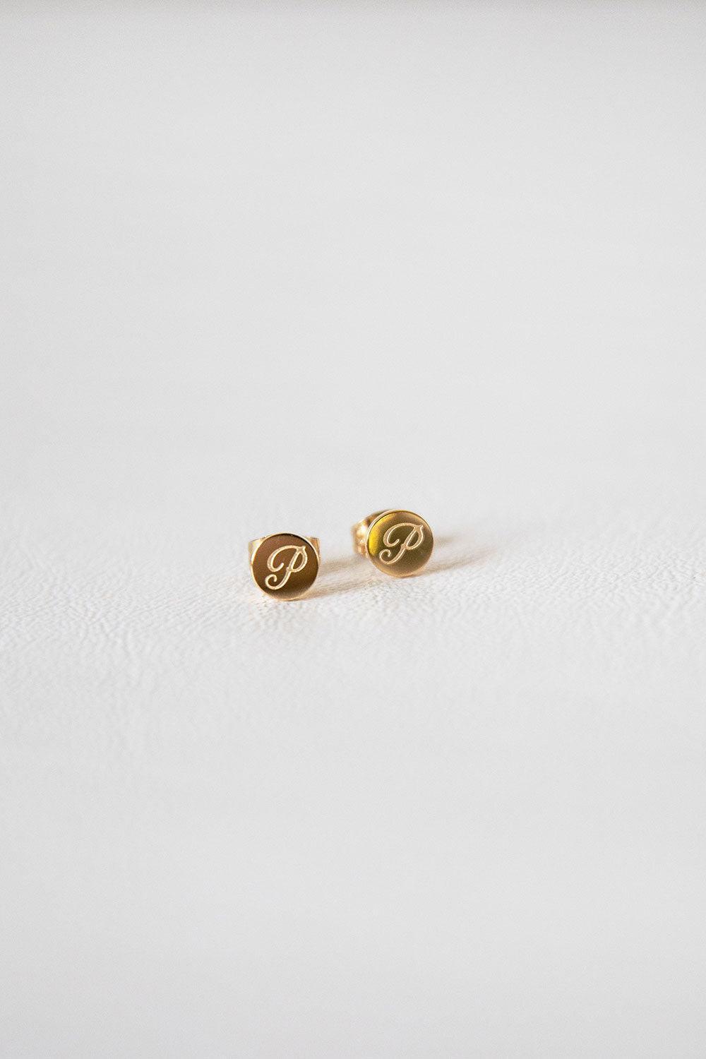 Initial Stud Earrings Product Image