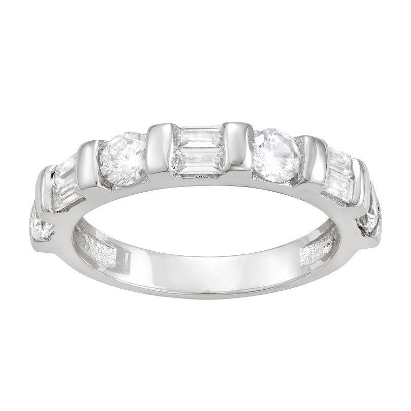 Contessa Di Capri Cubic Zirconia Band Ring, Womens Sterling Silver Product Image