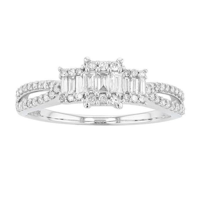 10k White Gold 1/3 Carat T.W. Diamond Engagement Ring, Womens 10k Whgold Product Image