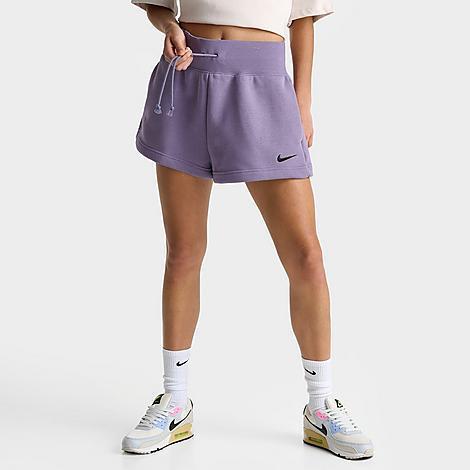 Nike Womens Nike Fleece HR Shorts - Womens Aqua/White Product Image