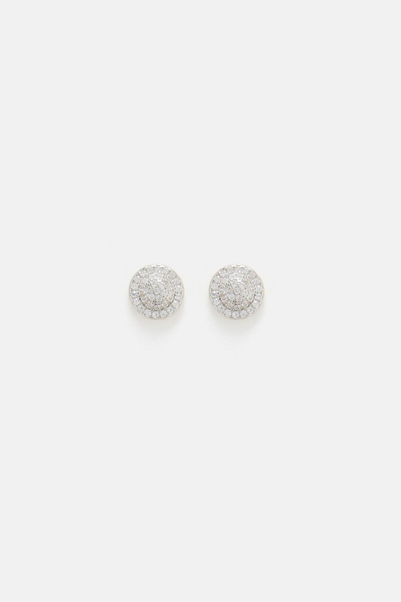 8mm Round Cluster Cubic Zirconia Earring Set - Gold Product Image