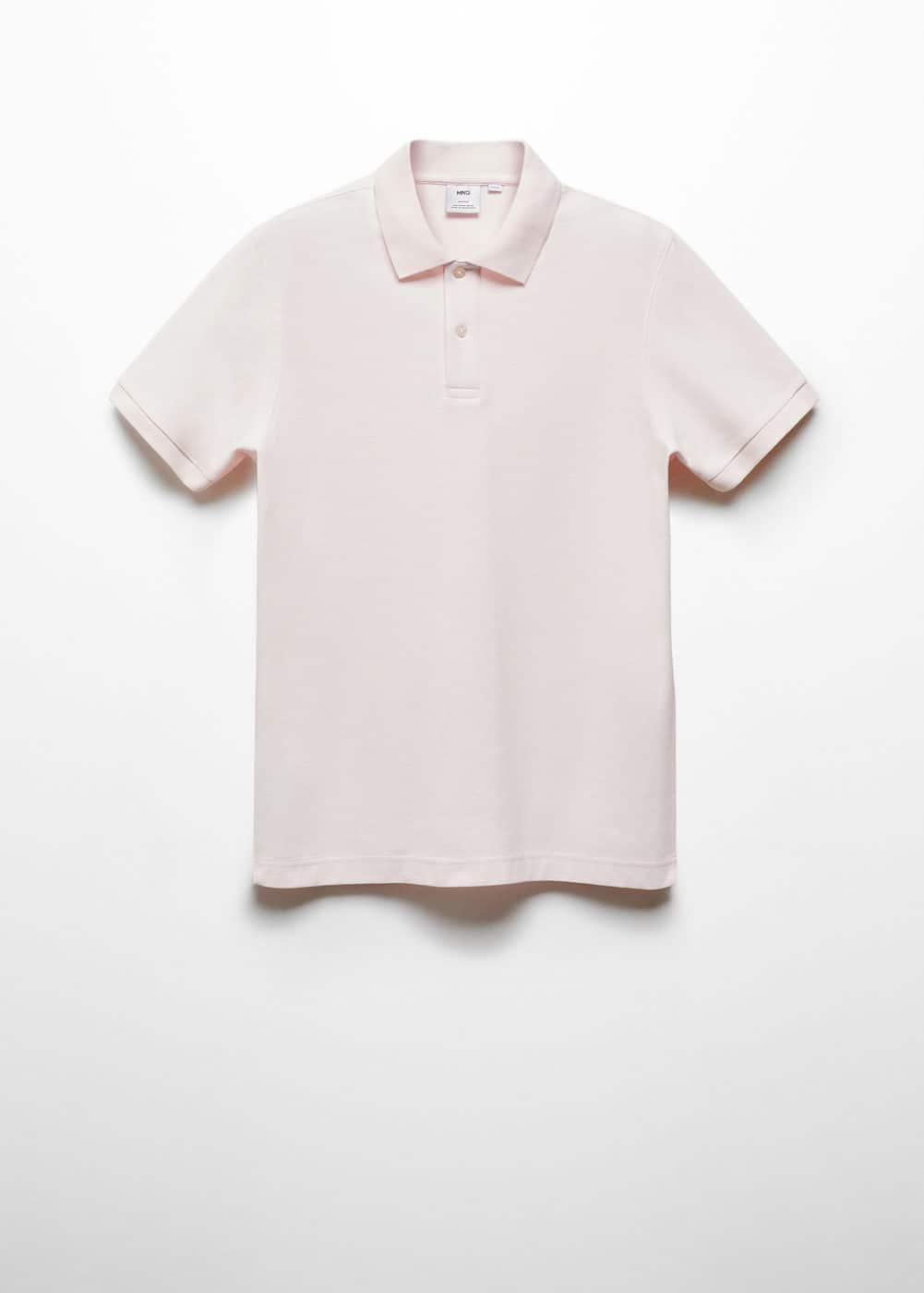 MANGO MAN - 100% cotton pique polo shirt pastel pinkMen Product Image