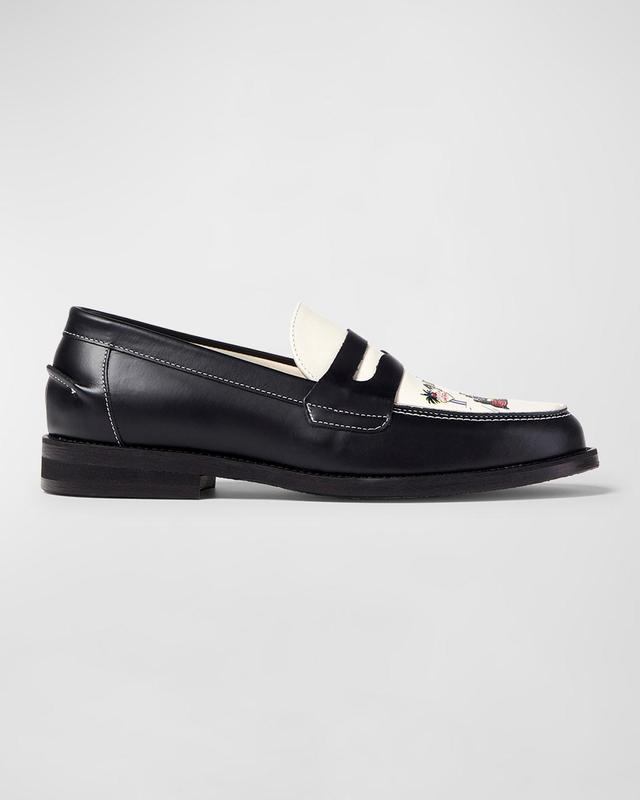 Crystal Snake Calfskin Loafers Product Image