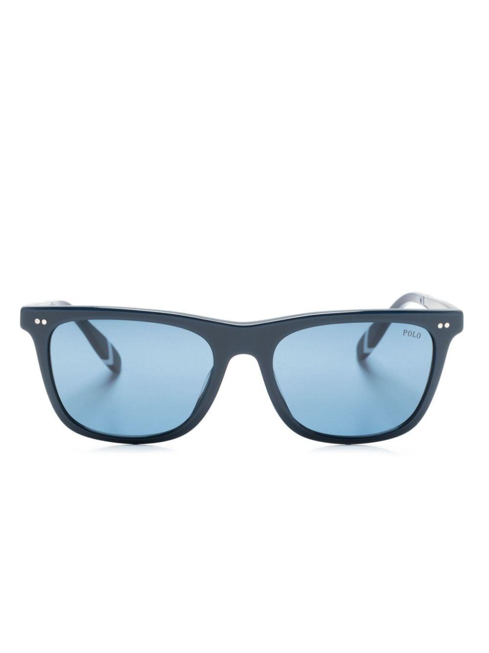 Square-frame Tortoiseshell Sunglasses In Blue Product Image