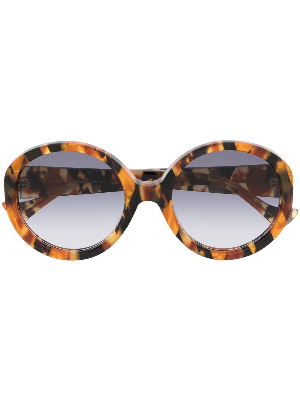 Runde Oversized-sonnenbrille In Brown Product Image