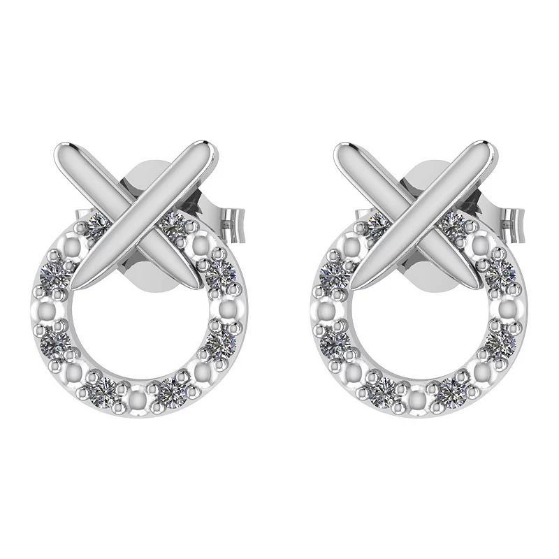 Sterling Silver Diamond Accent Earrings, Womens Product Image