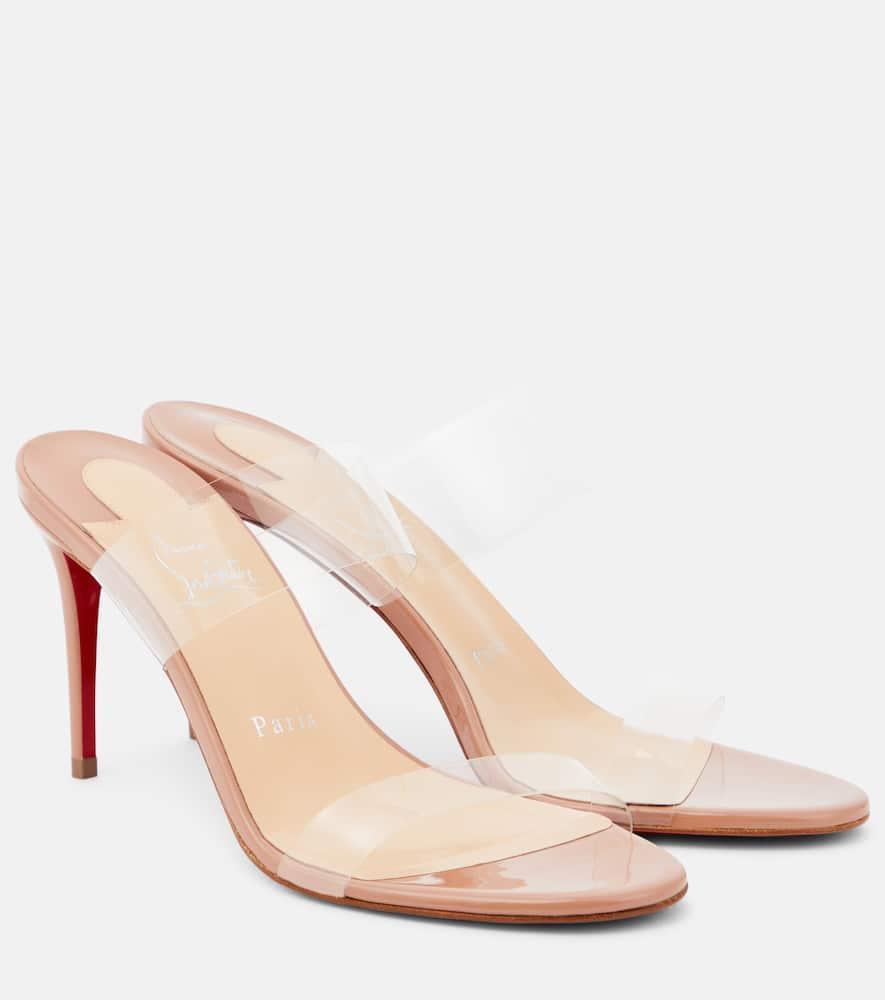 CHRISTIAN LOUBOUTIN Just Nothing 85 Pvc And Patent-leather Mules In Nude Product Image