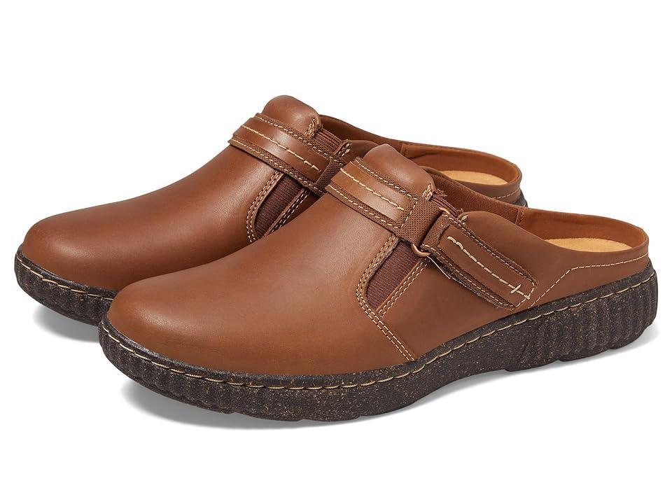 Clarks Caroline May (Dark Tan Leather) Women's Slippers Product Image