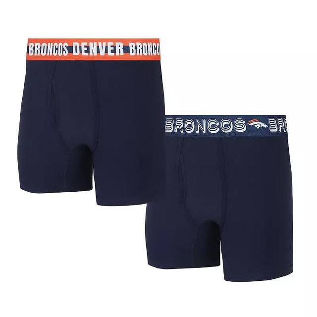 Mens Concepts Sport Denver Broncos Gauge Knit Boxer Brief Two-Pack Blue Product Image