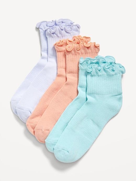 Ruffled Athletic Socks 3-Pack Product Image