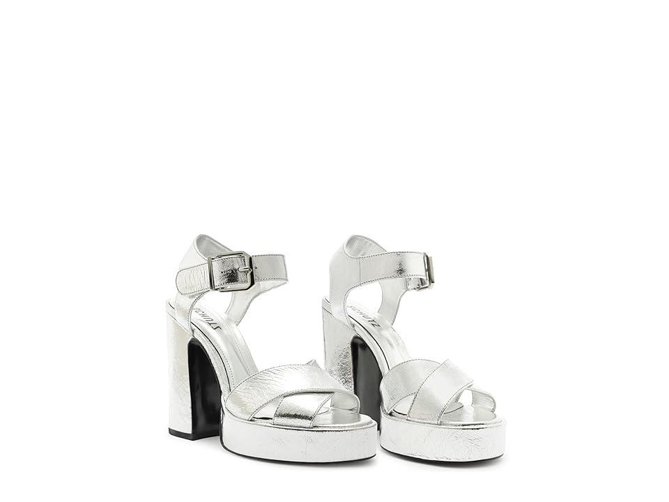 Womens Penelope 101MM Metallic Leather Platform Sandals Product Image