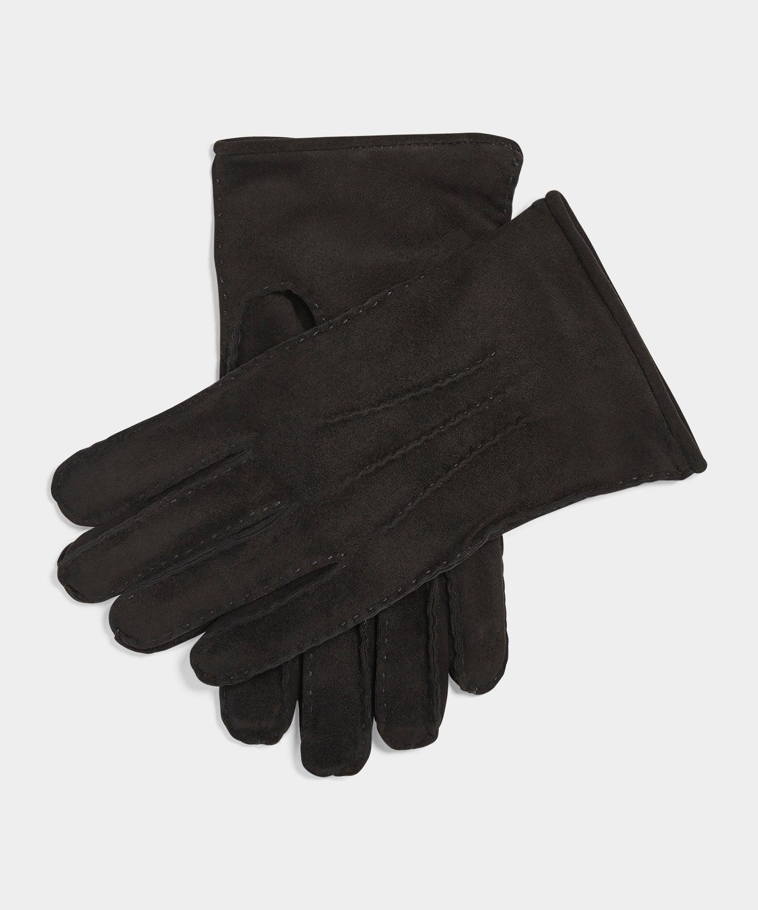 Suede Cashmere-Lined Glove in Black Product Image