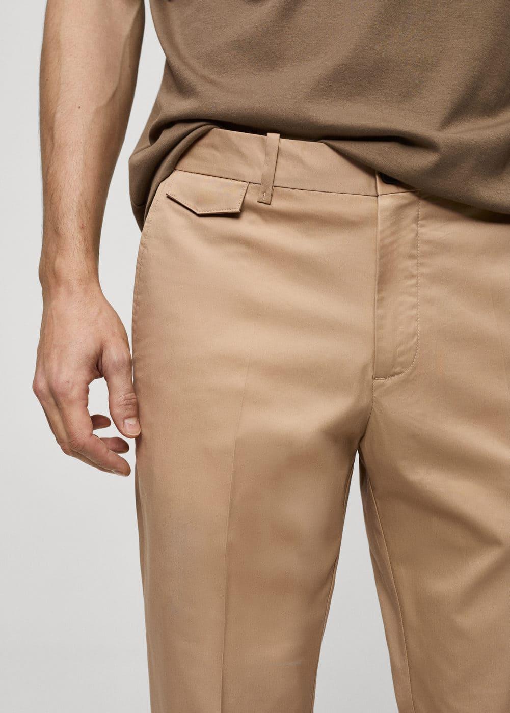 MANGO MAN - Regular fit structure cotton trousers beigeMen Product Image