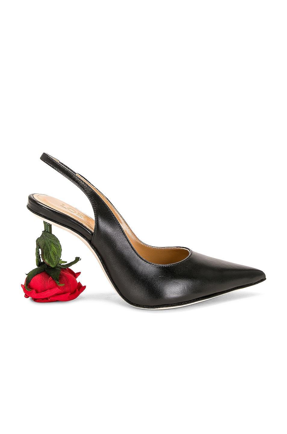 Loewe Rose 100 Sling Back Heel Black. (also in ). Product Image