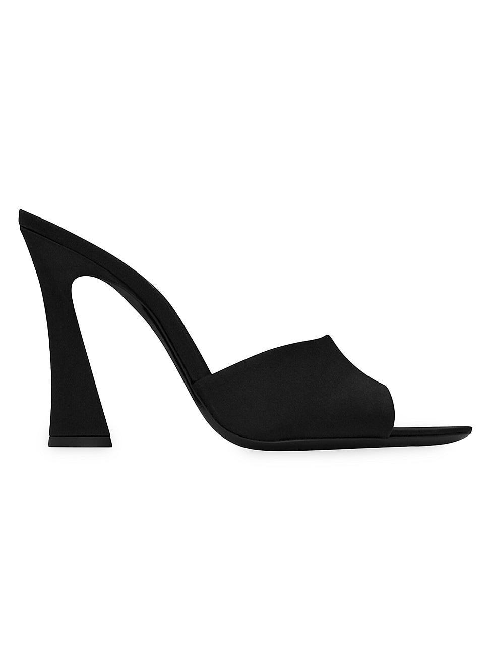 Womens Suite Heeled Mules in Crepe Satin Product Image