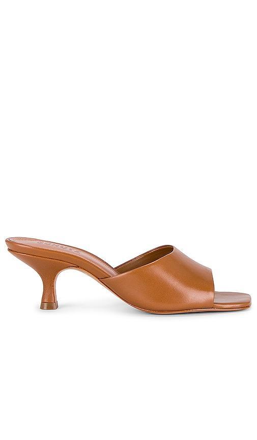 Schutz Dethalia Leather Square Toe Slide Sandals Product Image