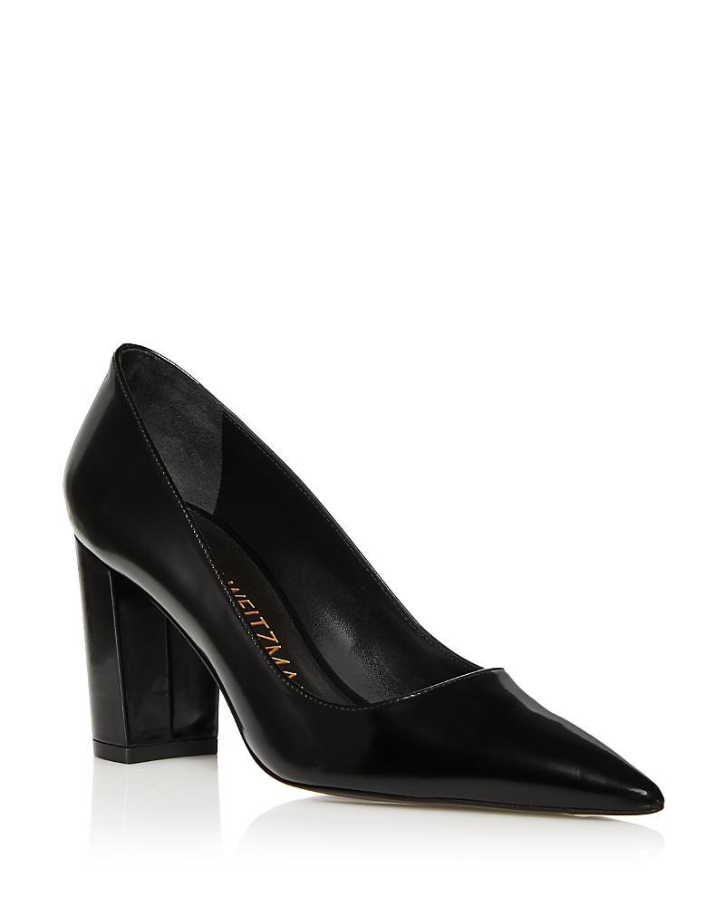 Womens Stuart 85MM Leather Block Pumps Product Image