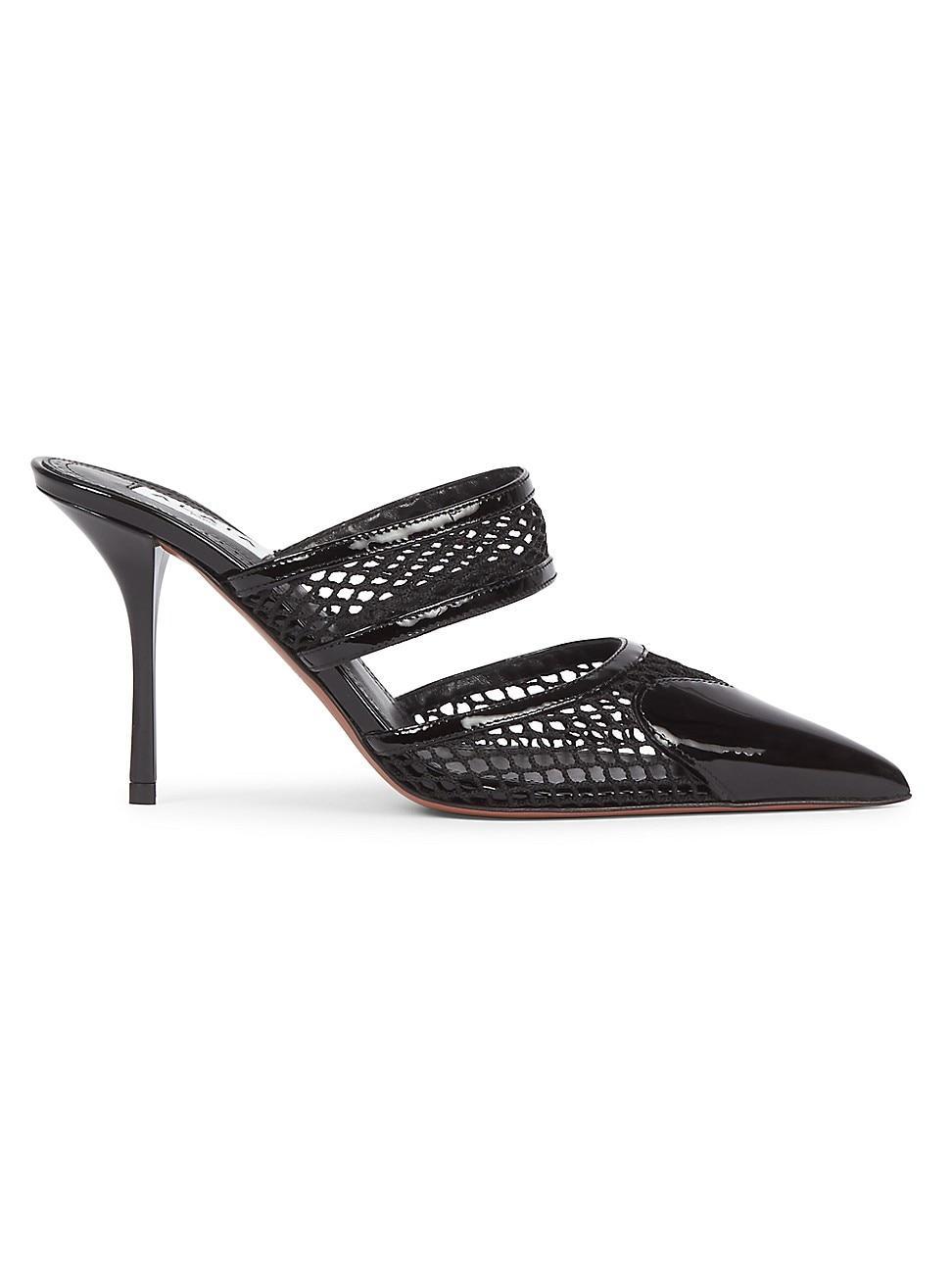 Womens Le Coeur 90MM Patent Leather & Mesh Mules Product Image