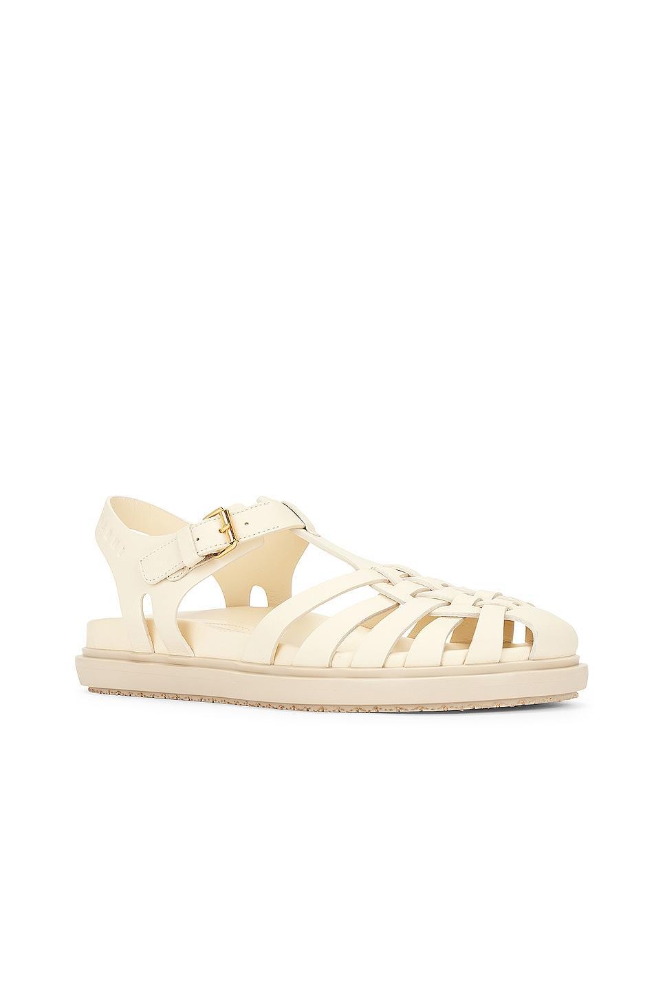 Marni Strap Sandal in White Product Image