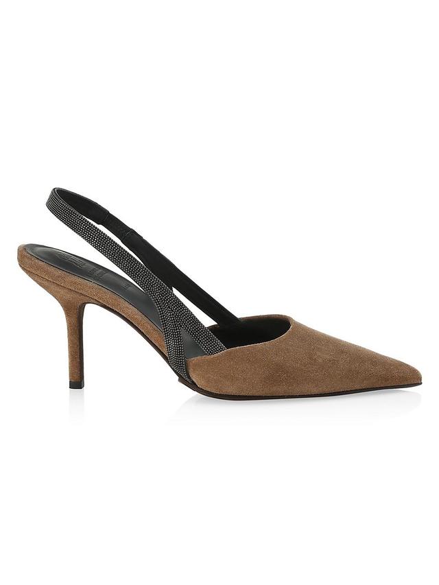 Womens Monili Suede Slingback Pumps - Brown - Size 7.5 Product Image