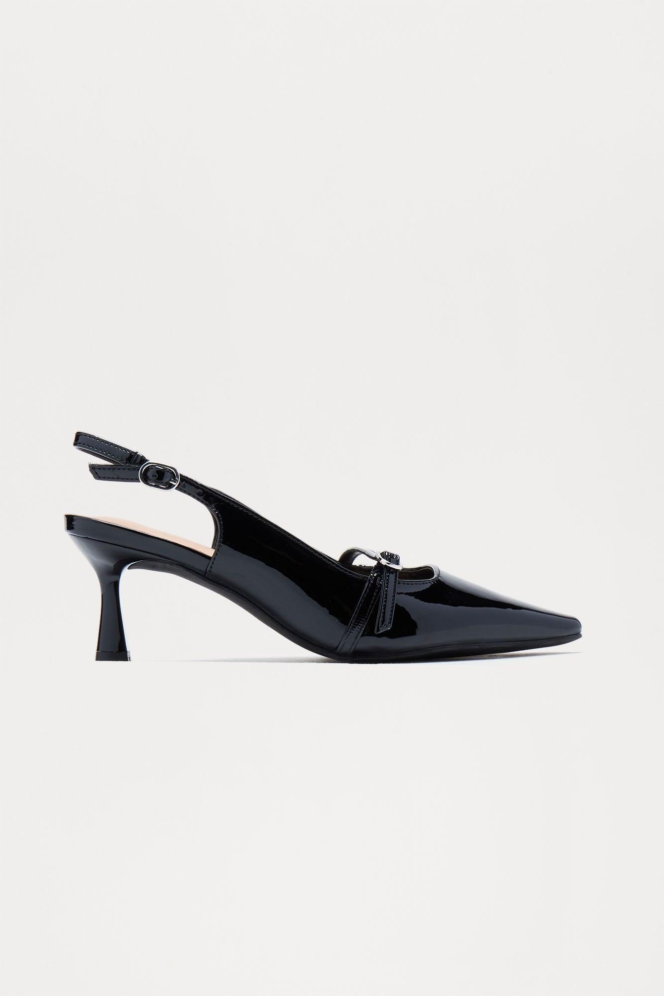 Gwyneth Slingback Pumps - Black Product Image