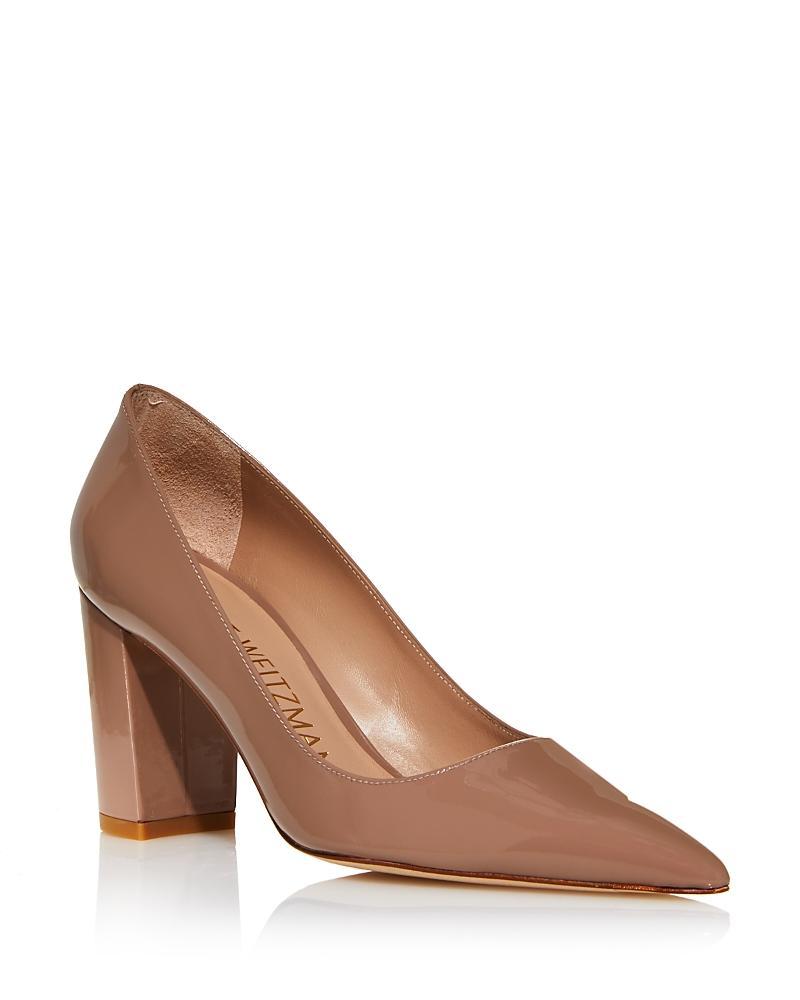 Womens Stuart 85MM Leather Block Pumps Product Image