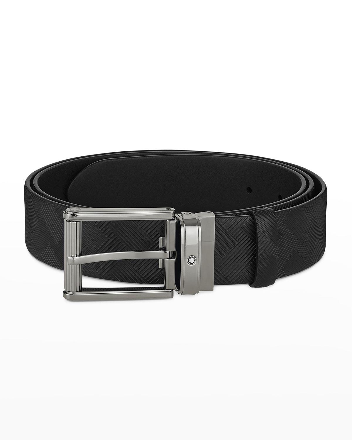 Mens Branded Buckle Leather Belt Product Image