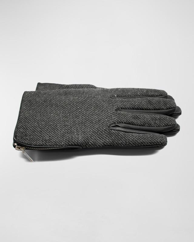 Mens Fabric-Leather Zip Gloves Product Image