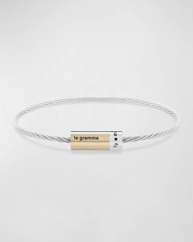 Men's Polished Two-Tone Cable Bracelet Product Image