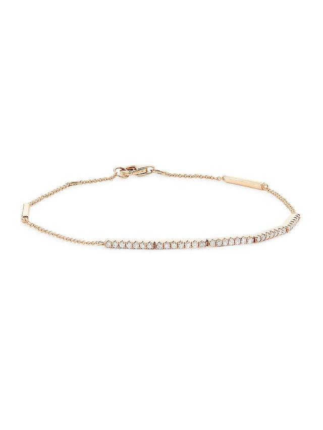 Womens 14K Rose Gold & 0.23 TCW Diamond Bracelet Product Image