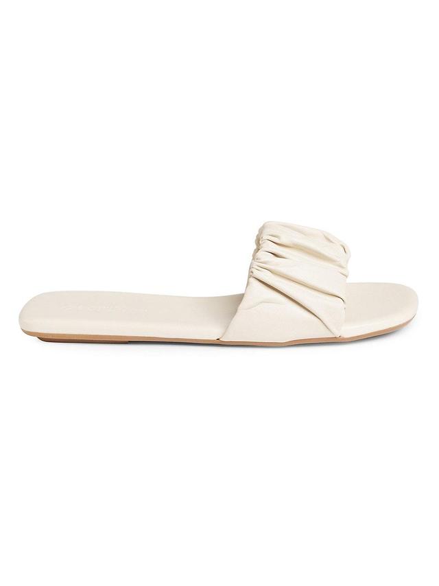 Womens COLLECTION Ruched Leather Sandals Product Image