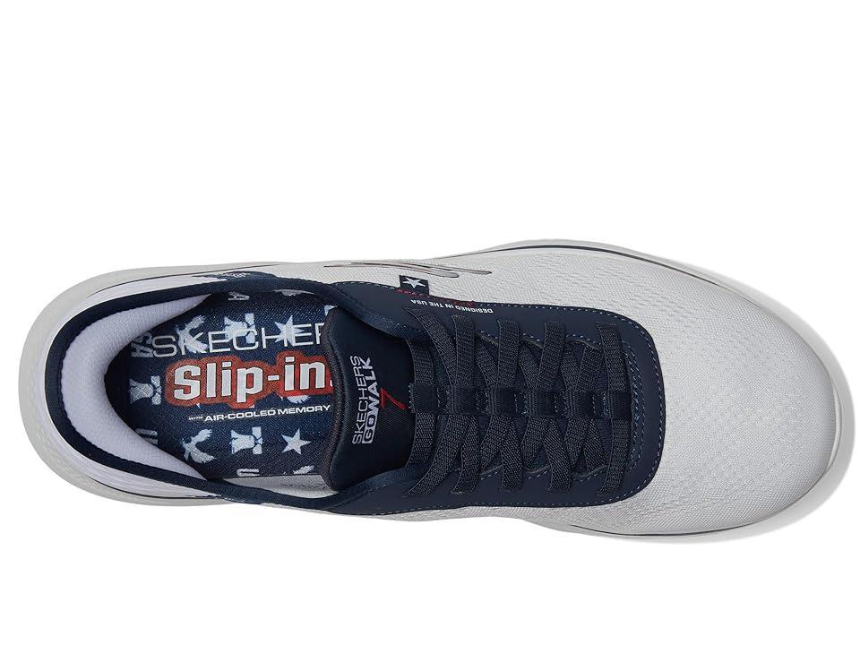 SKECHERS Performance Go Walk 7 Hands Free Slip-ins Americana (White Men's Walking Shoes Product Image