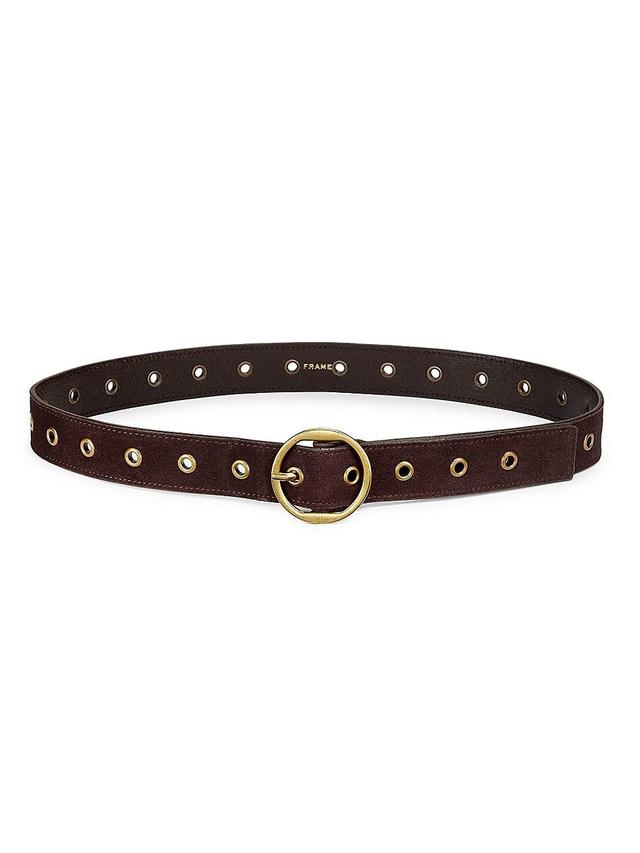 Womens Petite Suede Circle Buckle Belt Product Image