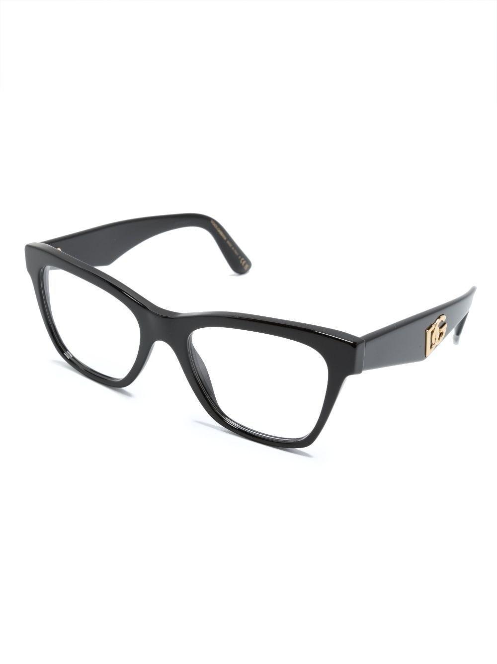 Square-frame Clear-lenses Glasses In Black Product Image