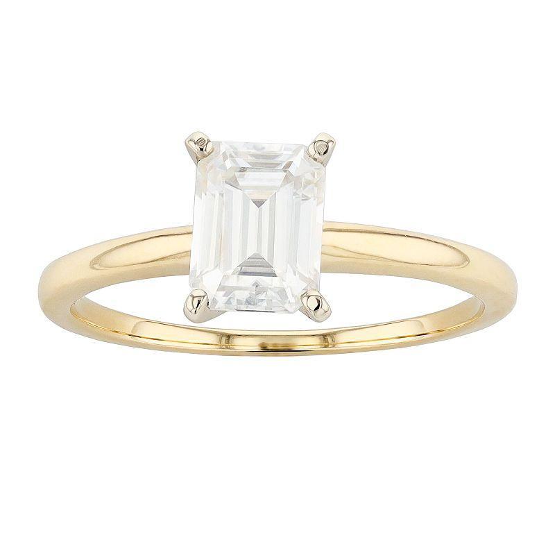 Radiant Fire 14k Gold Lab-Created Moissanite Solitaire Engagement Ring, Womens White Product Image