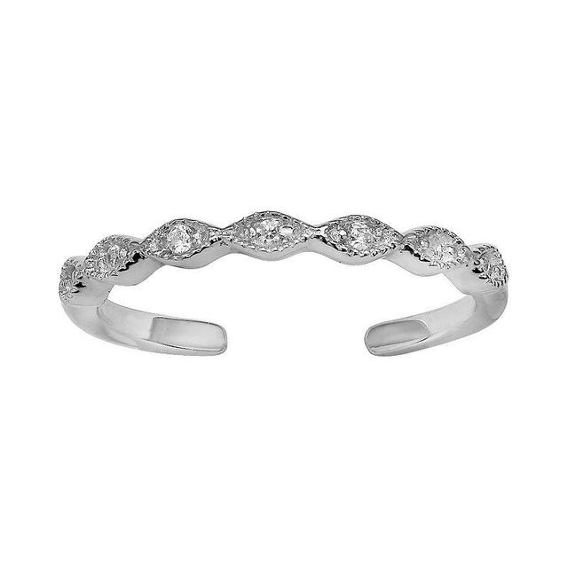 PRIMROSE Sterling Silver Cubic Zirconia Toe Ring, Womens, Silver Tone Product Image