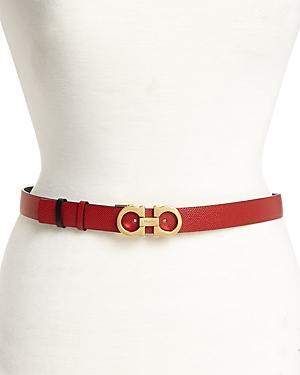 FERRAGAMO Double Gancio Reversible Leather Belt Product Image