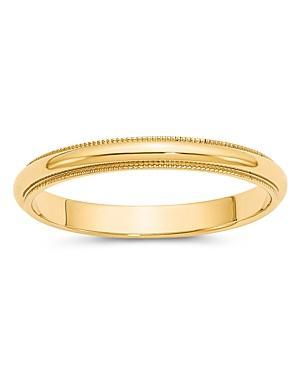 Bloomingdales Mens 3mm Milgrain Half Round Wedding Band 14K Yellow Gold - 100% Exclusive Product Image