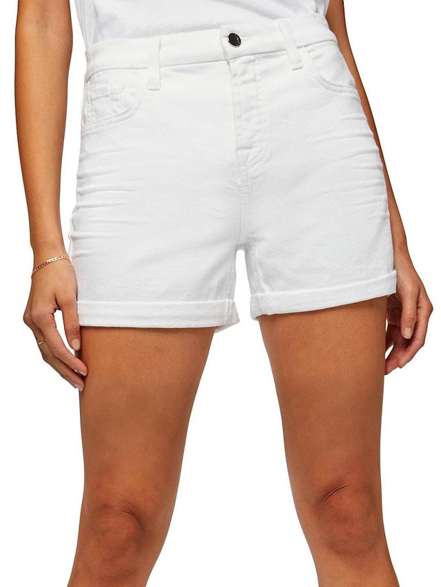 Womens Mid-Rise Denim Rolled Shorts Product Image