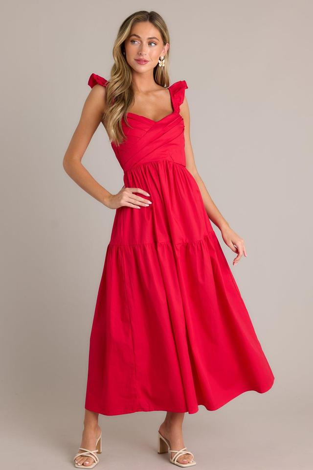 Blushing Belle Red Midi Dress Product Image