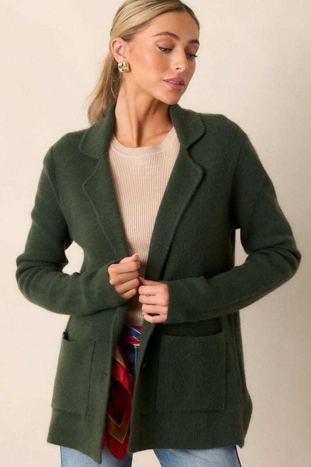 Emerald Dreams Hunter Green Cardigan Product Image