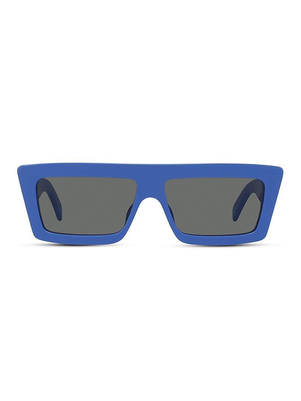 Mens 57MM Flat-Top Rectangular Sunglasses Product Image