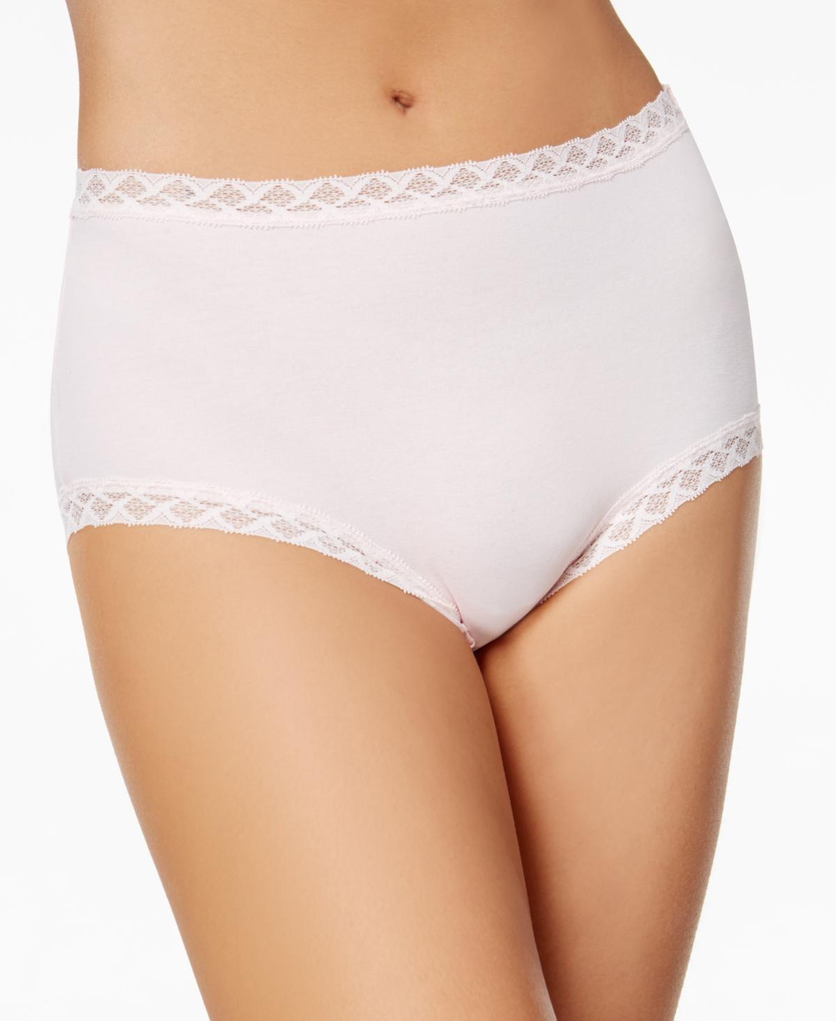 Natori Bliss Lace-Trim High Rise Cotton Brief 755058 Product Image