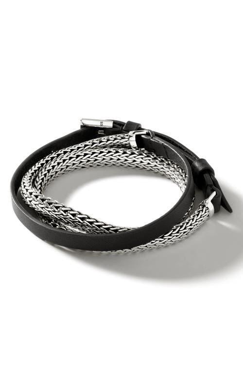 John Hardy Icon Leather & Sterling Silver Wrap Bracelet Product Image