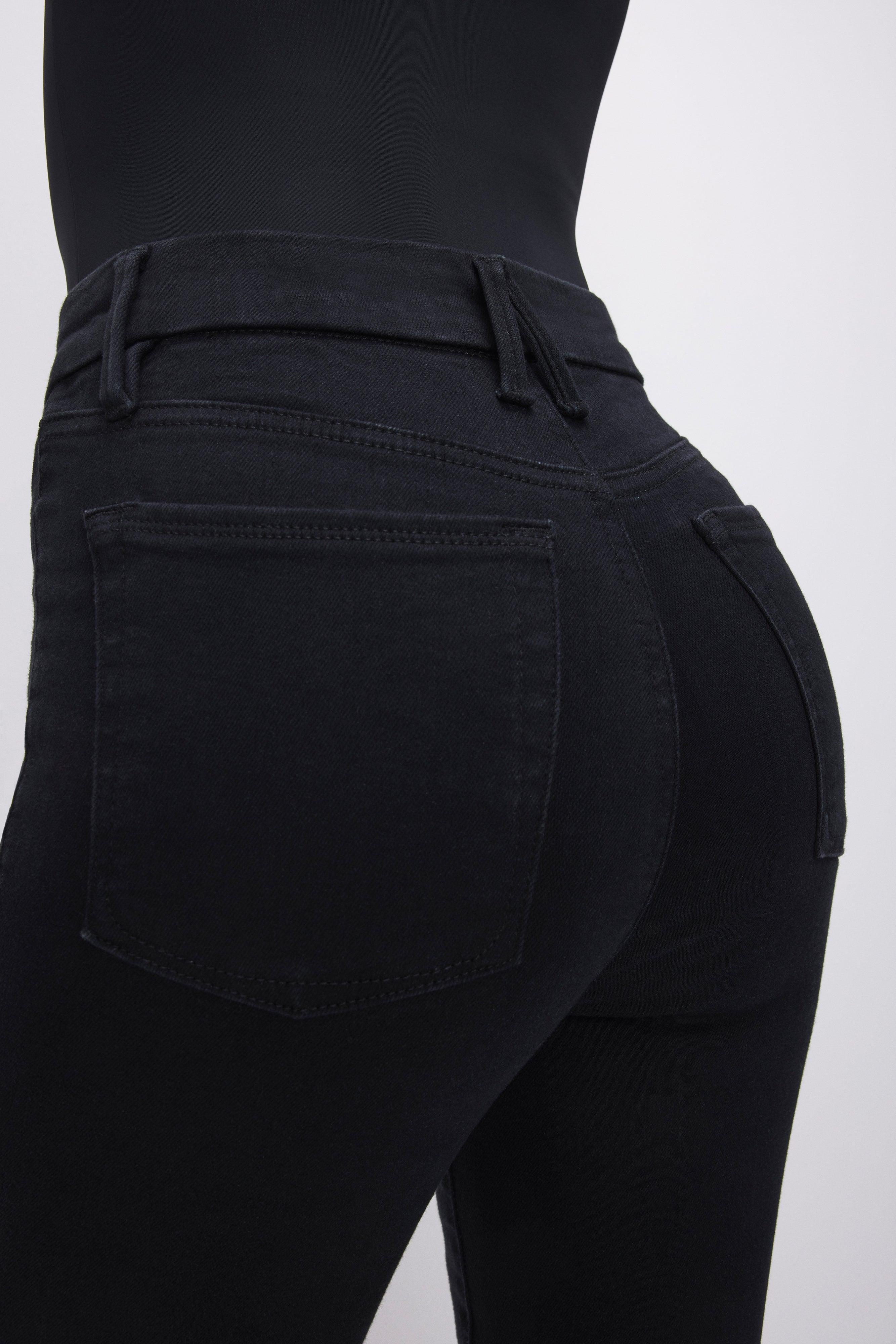 POWER STRETCH PULL-ON FLARE JEANS | BLACK001 Product Image