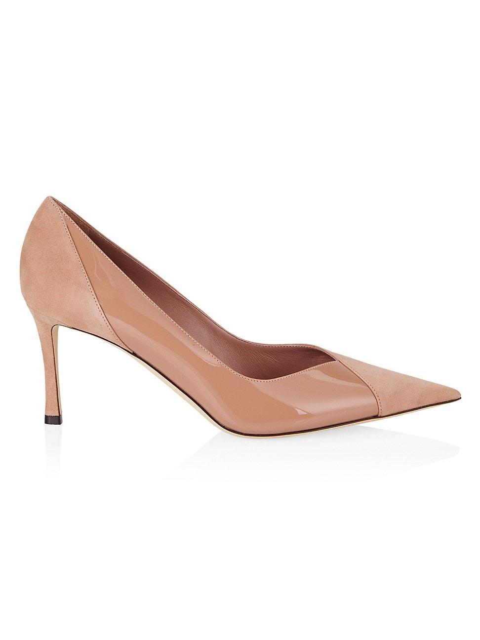 Womens Cass 75MM Suede & Patent Pumps Product Image