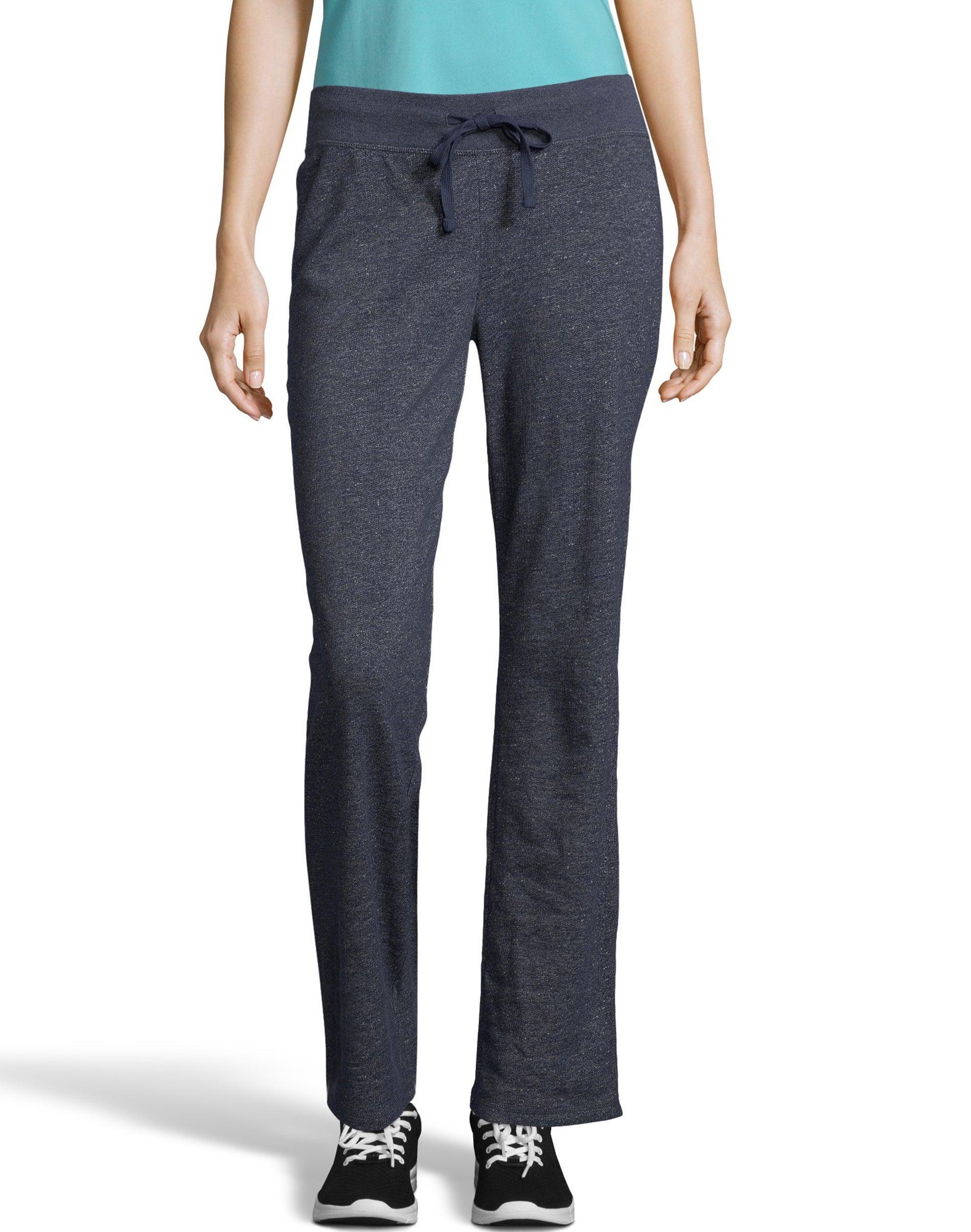 Womens Hanes Drawcord French Terry Pants Navy Grey Product Image